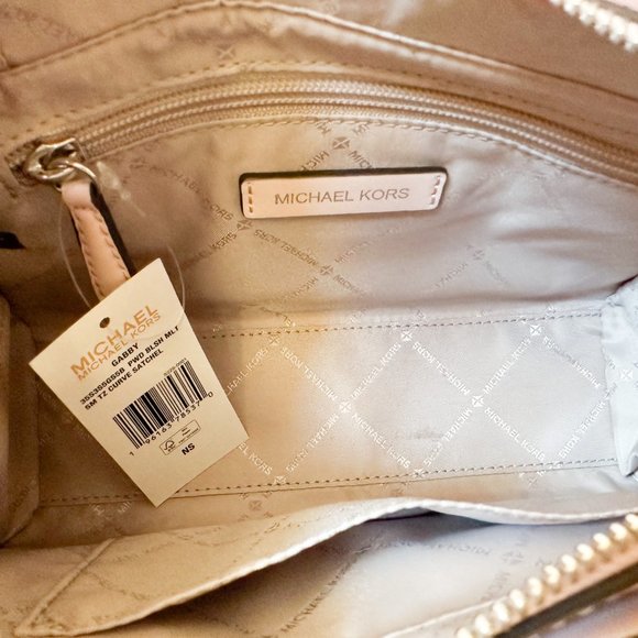 Michael Kors Gabby Small Satchel Top Zip Shoulder Crossbody Bag MK Vanilla Pink - Picture 7 of 11